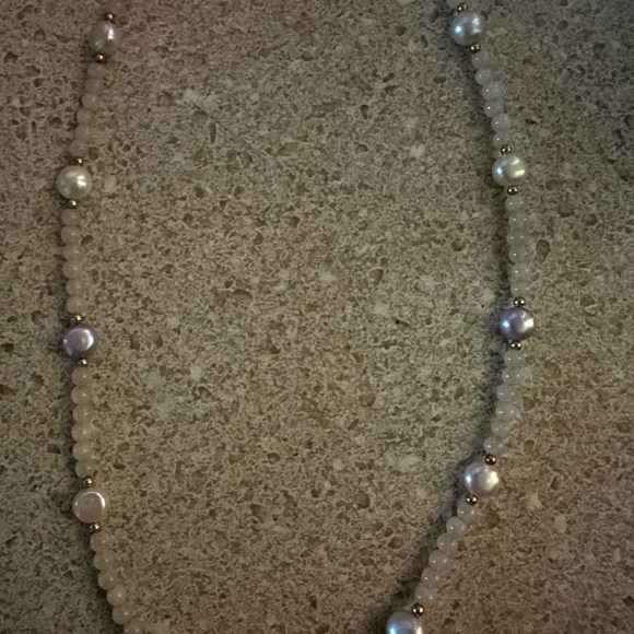 Price is FIRM Lee Sands Rose Quartz and pearl Butterfly Necklace - Picture 5 of 6